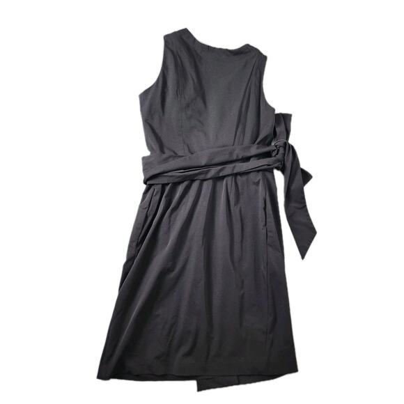 Diane Von Furstenberg Hampton Wrap Dress Size 2 Black Ruffle Neckline Sleeveless - Picture 5 of 6